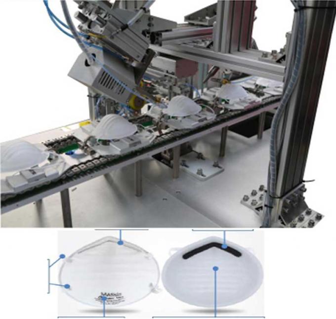 chaîne de production de fabrication automatique de masque de tasse de machine machine industrielle de soudage par points de masque protecteur de tasse de machine de masque de tasse